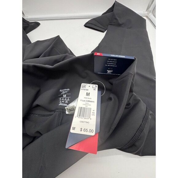 Reebok Womens Lux 2.0 Maternity Studio Tights Leggings, Black - Picture 7 of 13